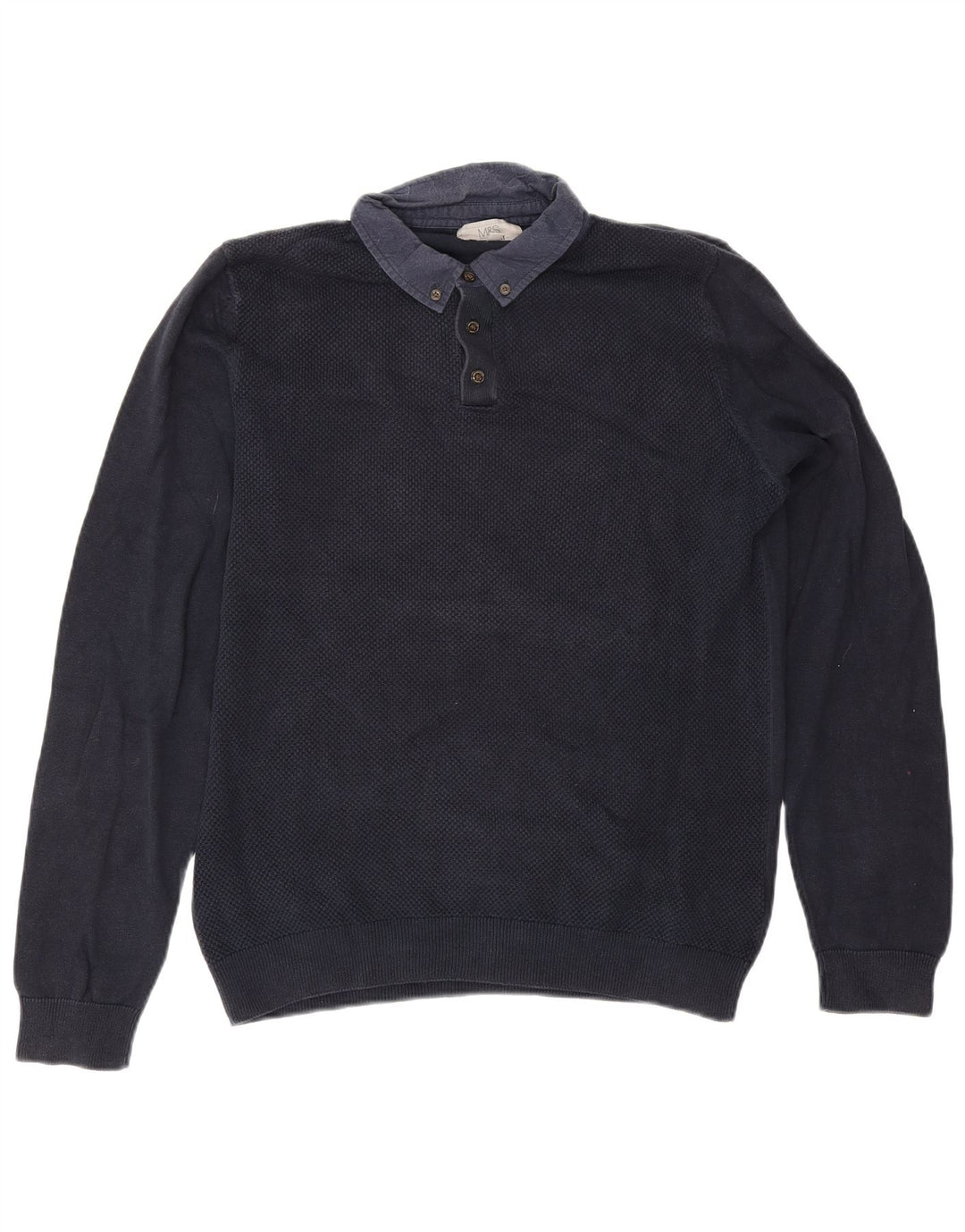 MARKS & SPENCER Maglione da uomo con collo alto blu navy medio