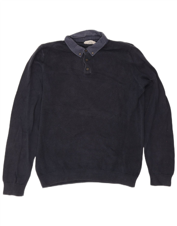 MARKS & SPENCER Maglione da uomo con collo alto blu navy medio