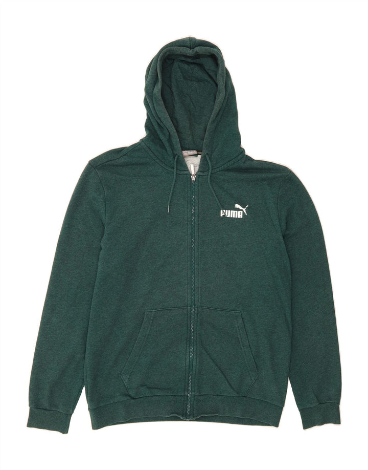 PUMA Mens Zip Hoodie Sweater Medium Green Cotton Vintage Puma and Second-Hand Puma from Messina Hembry 