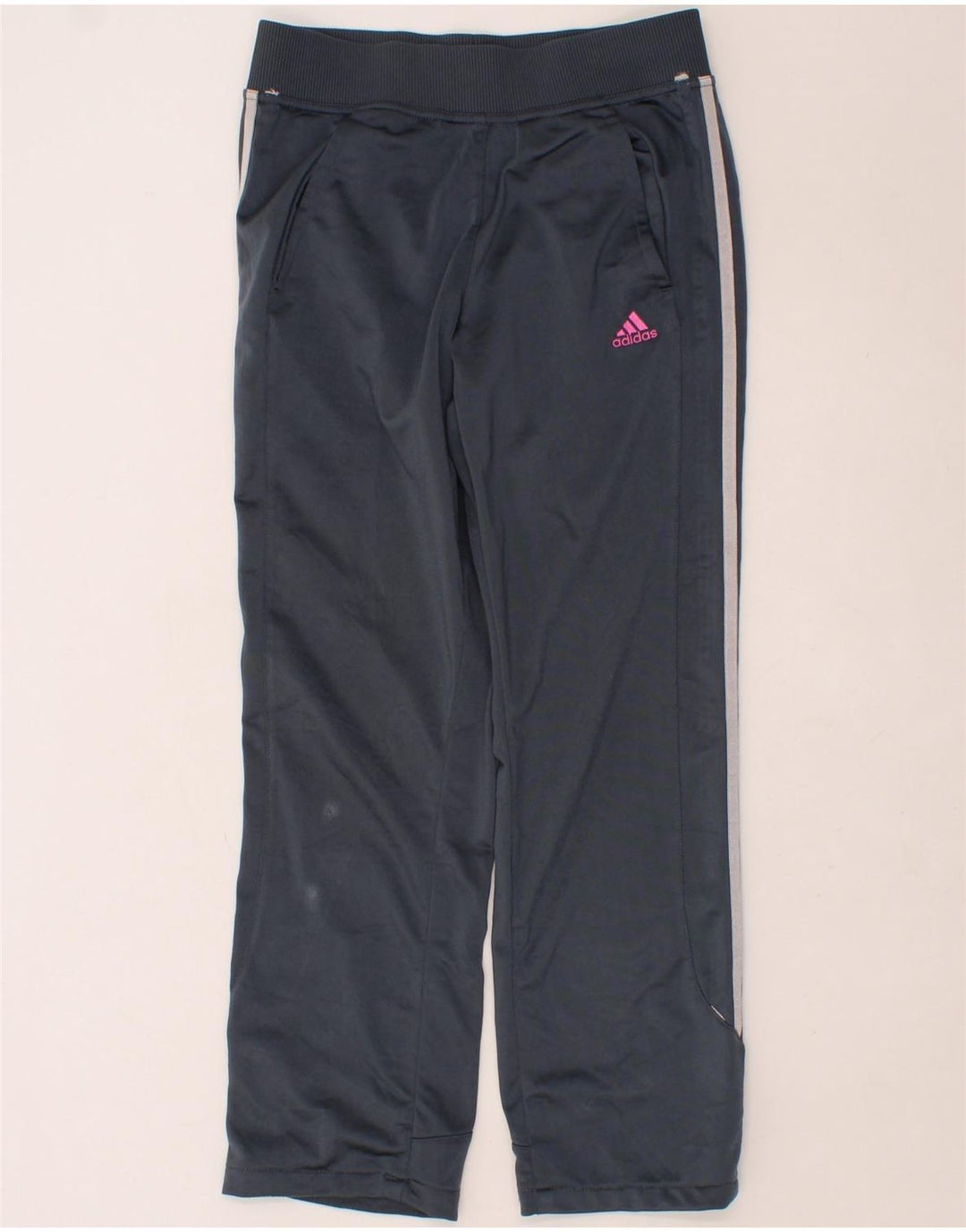 ADIDAS Girls Tracksuit Trousers 15-16 Years Navy Blue Polyester Vintage Adidas and Second-Hand Adidas from Messina Hembry 