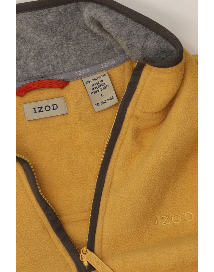 IZOD Mens Zip Neck Fleece Jumper Large Yellow Polyester Vintage Izod and Second-Hand Izod from Messina Hembry 
