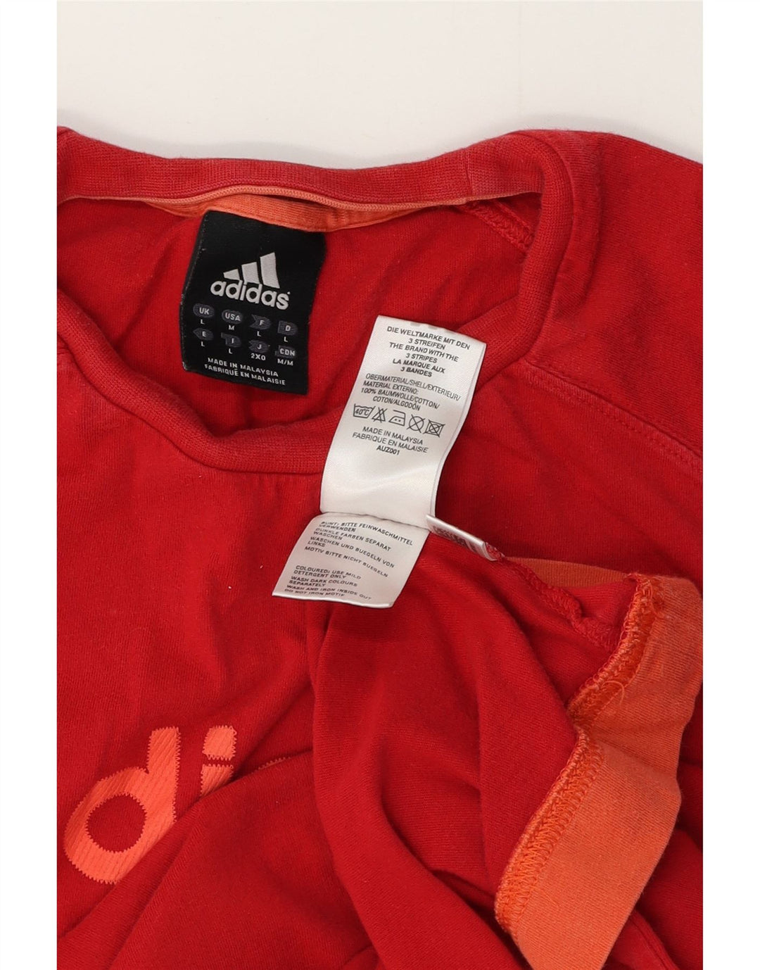 T-shirt grafica da uomo ADIDAS Top grande in cotone rosso