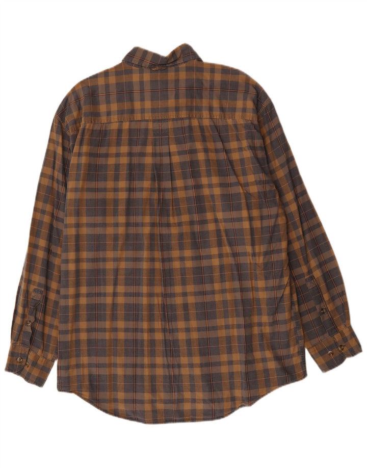 Camicia da uomo Timberland in cotone a quadri marrone medio