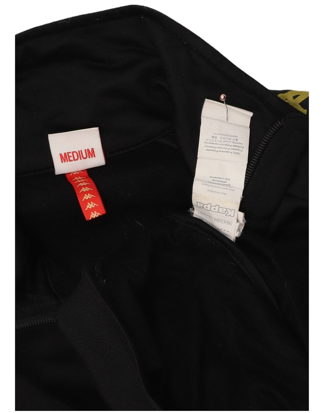 Giacca da tuta grafica da uomo Kappa, poliestere nero medio