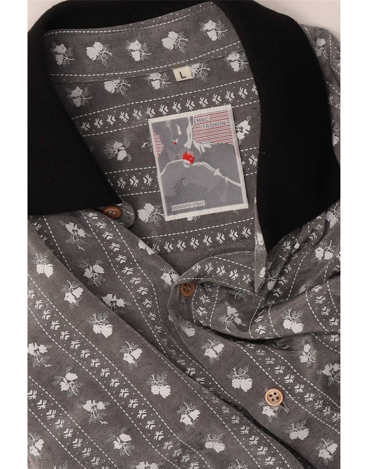 Camicia da uomo Mac grande floreale grigia