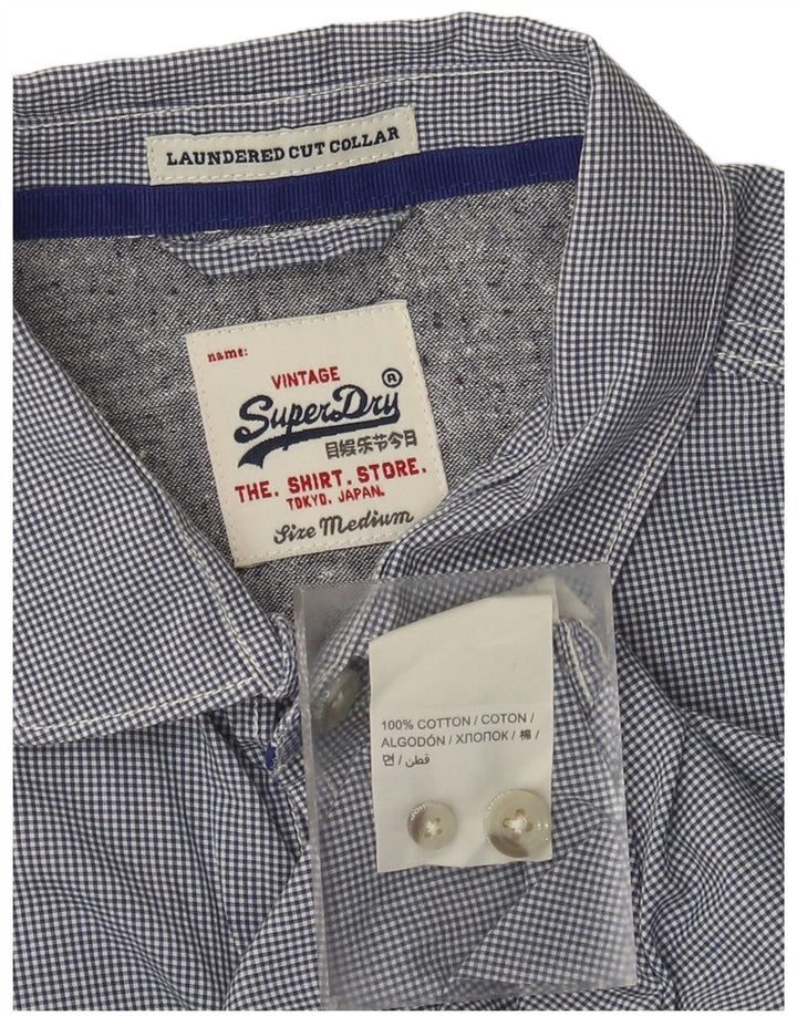 Camicia da uomo Superdry in cotone a quadri blu medio