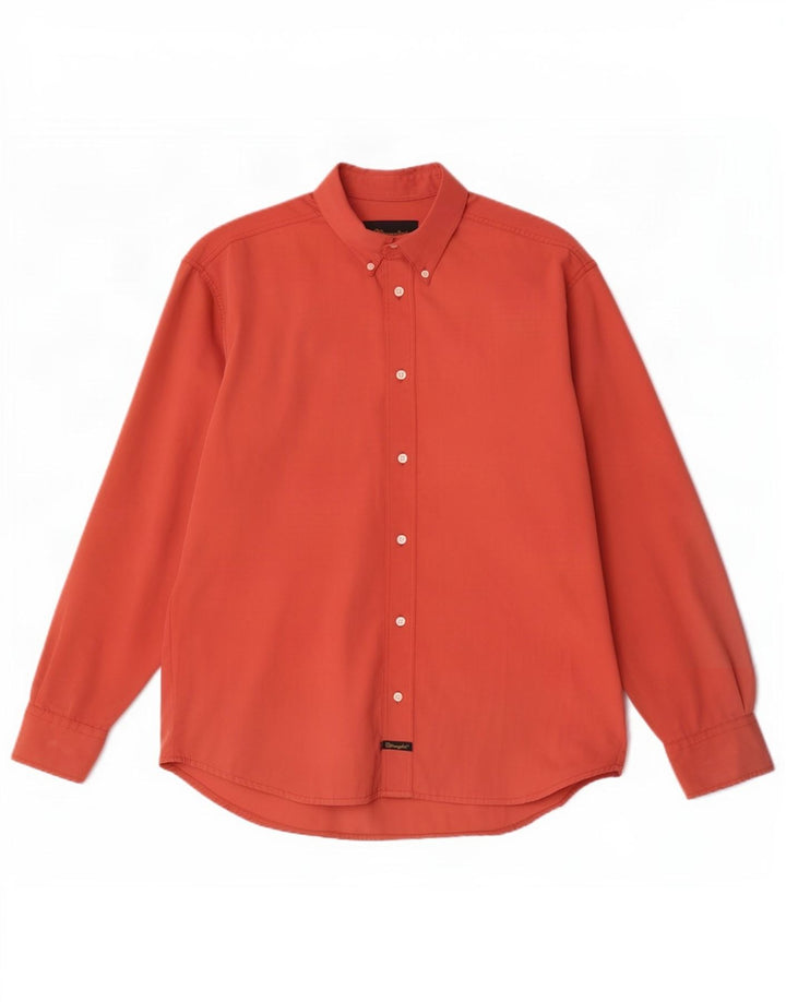 Camicia western da uomo Wrangler in poliestere rosso medio
