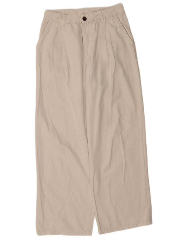 Massimo Dutti Womens Pegged Chino Trousers EU 40 Medium W30 L30 White