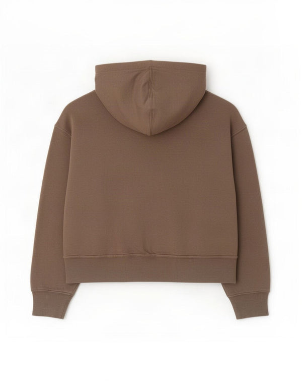 Maglione corto con cappuccio oversize da donna Zara UK 10 piccolo in cotone grigio