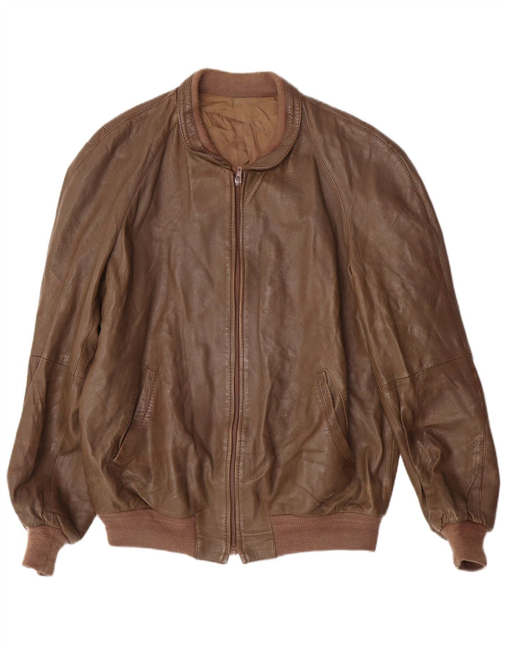 Giacca in pelle da uomo VINTAGE IT 54 2XL Marrone
