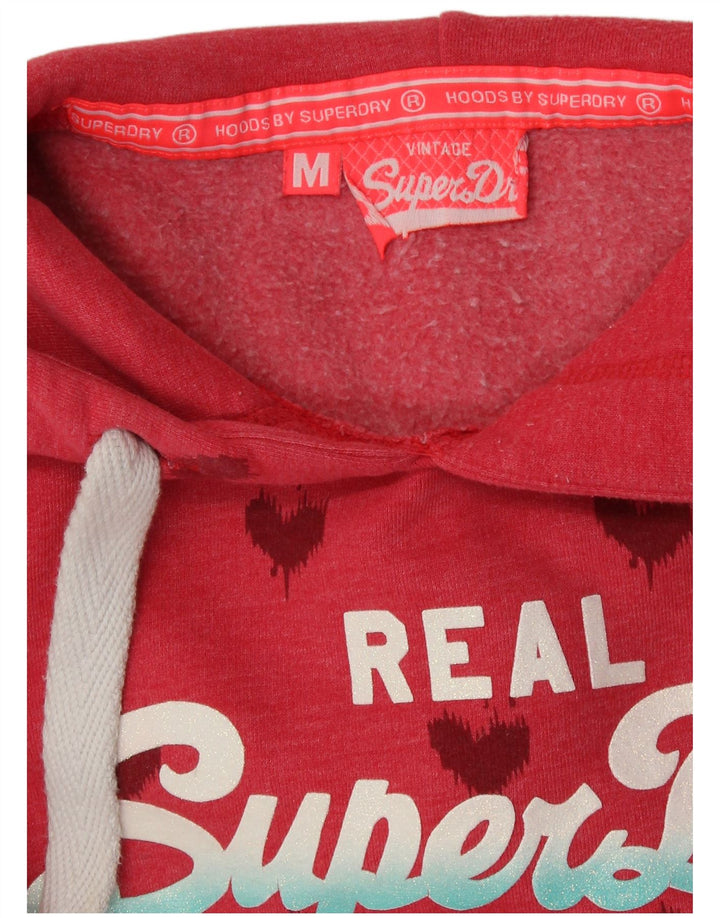 Felpa con cappuccio grafica da donna SUPERDRY UK 14 cuore rosso medio