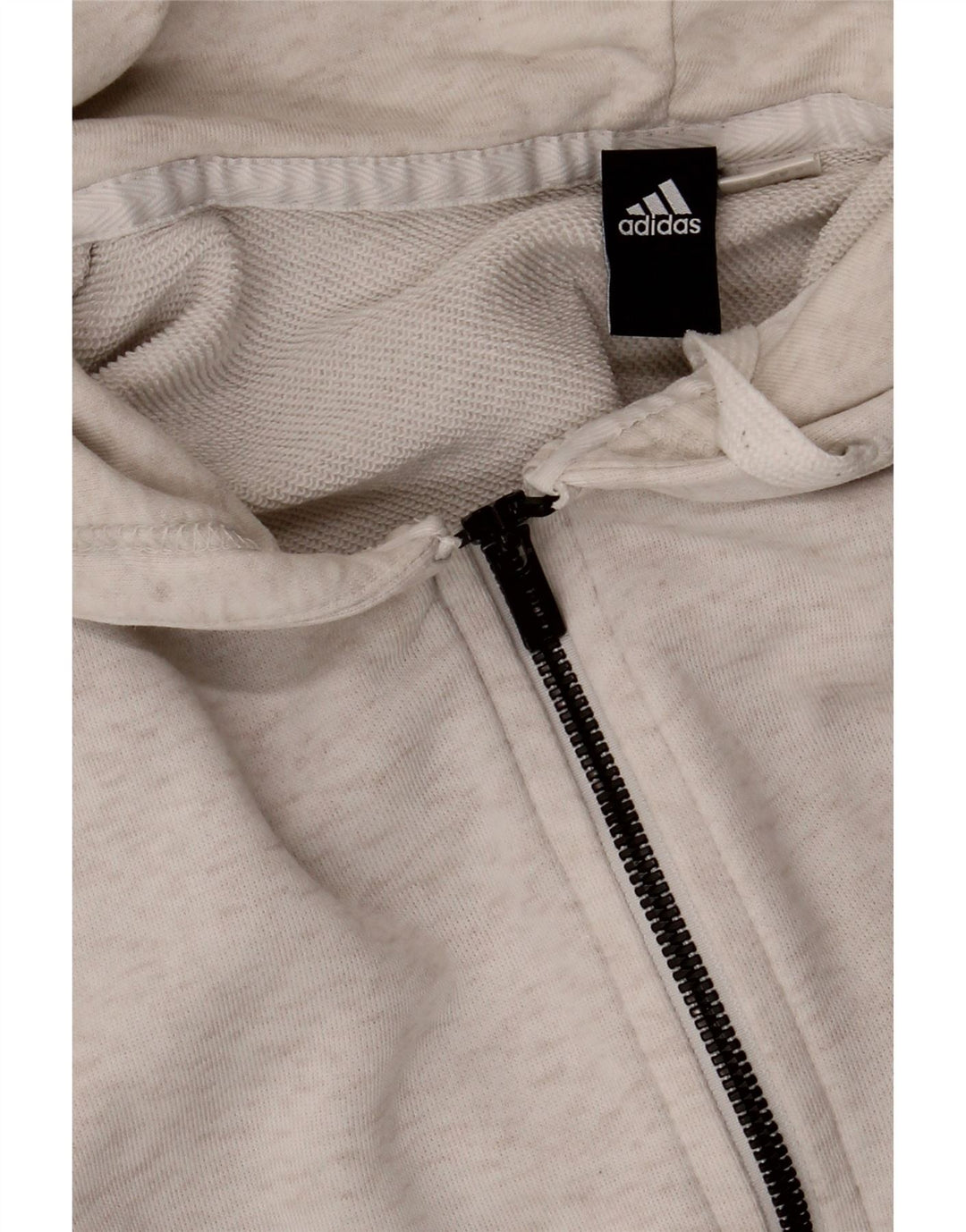 ADIDAS Mens Graphic Zip Hoodie Sweater Large Grey Flecked