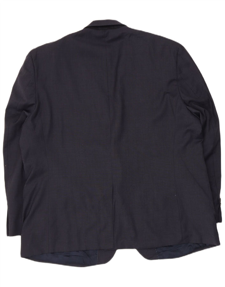 Giacca blazer da uomo a 2 bottoni Chaps IT 50 grande in lana blu navy
