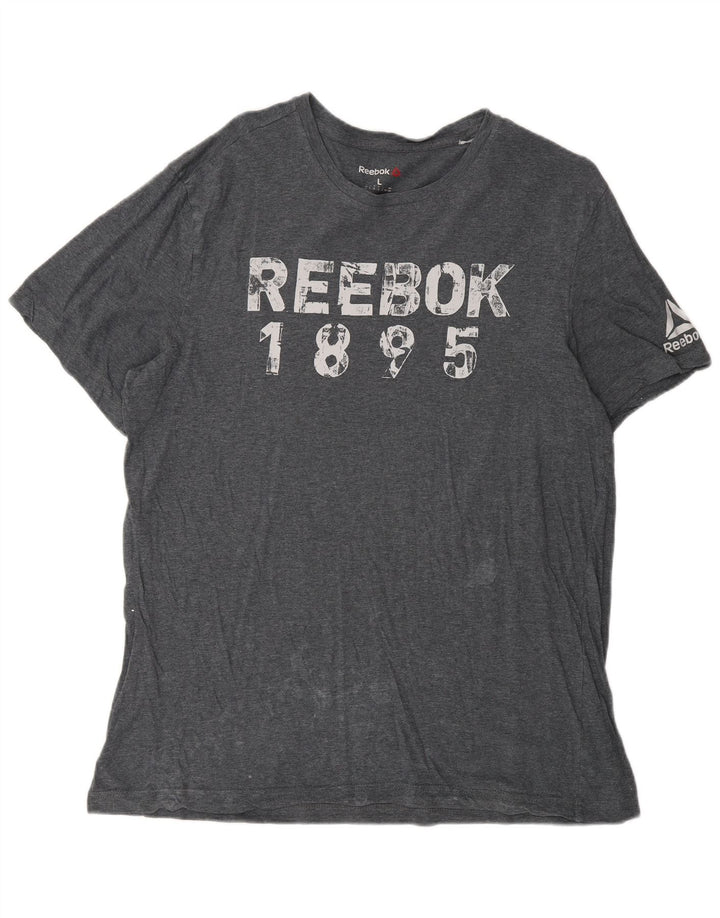 T-shirt grafica Reebok da uomo grande grigia