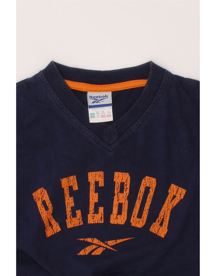 T-shirt grafica Reebok per ragazzi, 5-6 anni, blu navy