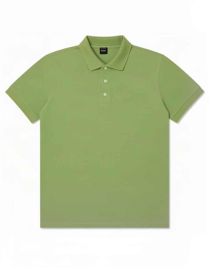 Polo da uomo Hugo Boss in cotone verde medio