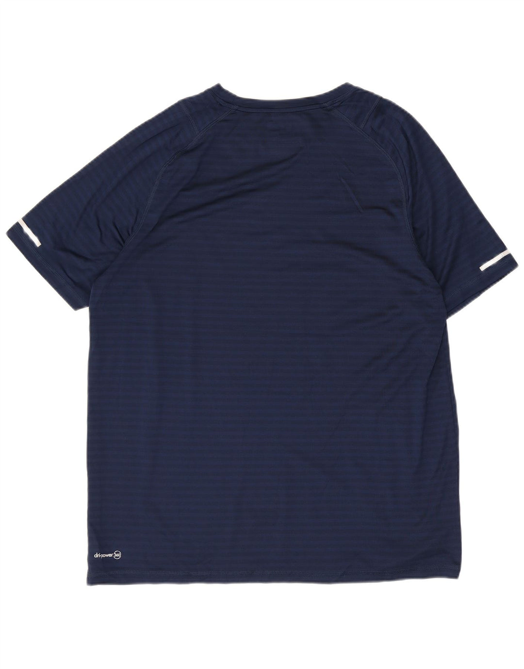 T-shirt da uomo Russell Athletic Top grande in poliestere a righe blu navy