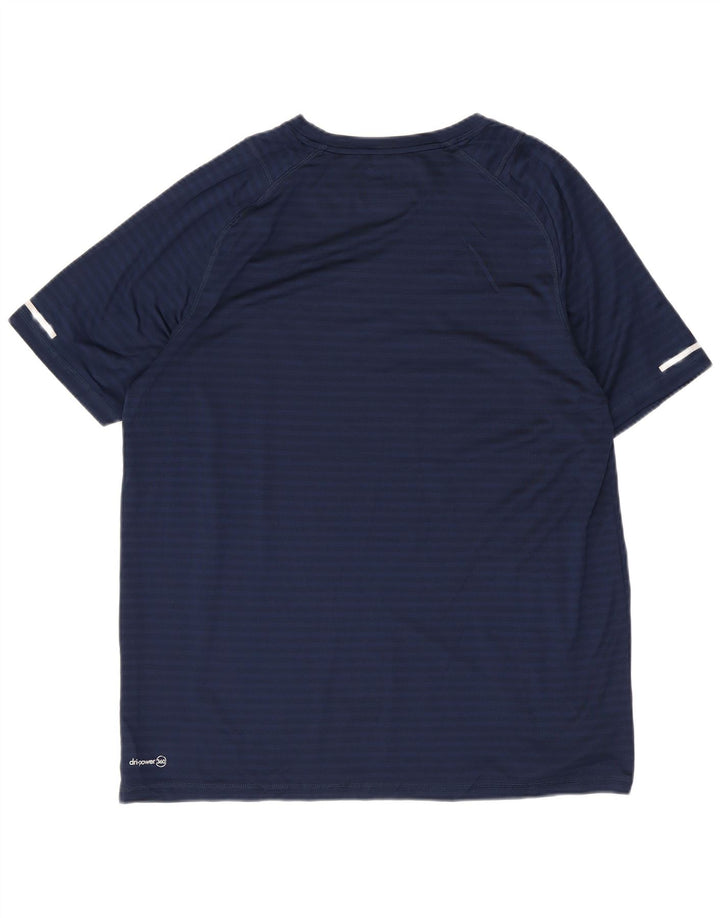 T-shirt da uomo Russell Athletic Top grande in poliestere a righe blu navy