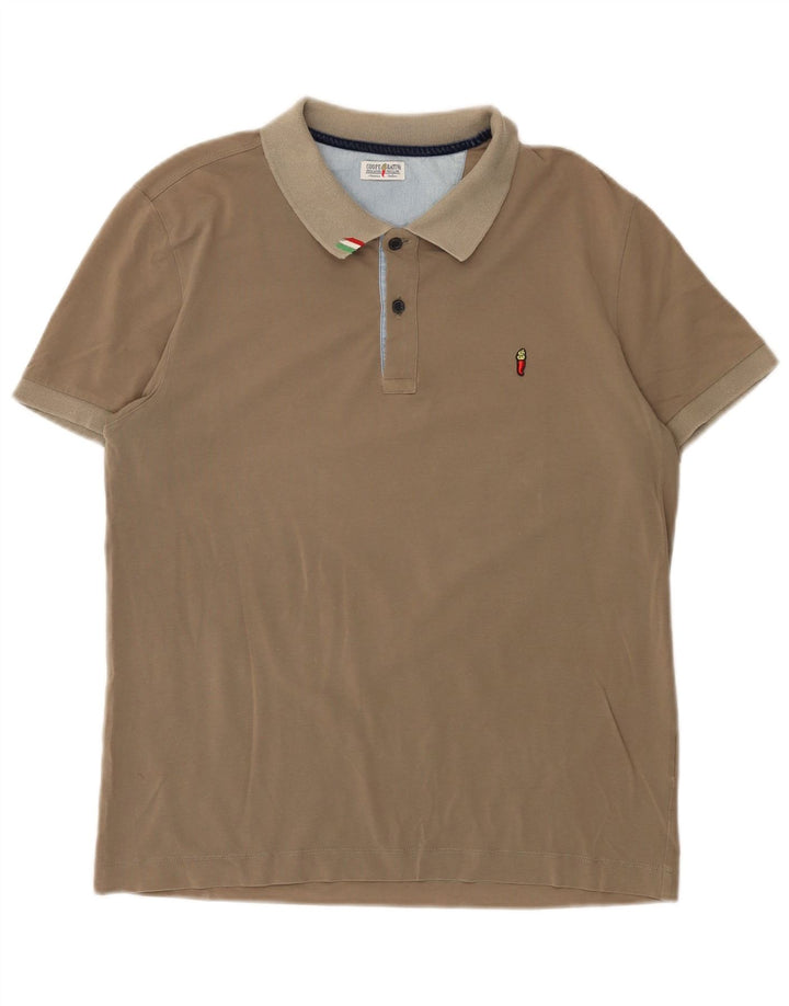 Polo da uomo Cooperativa grande in cotone beige