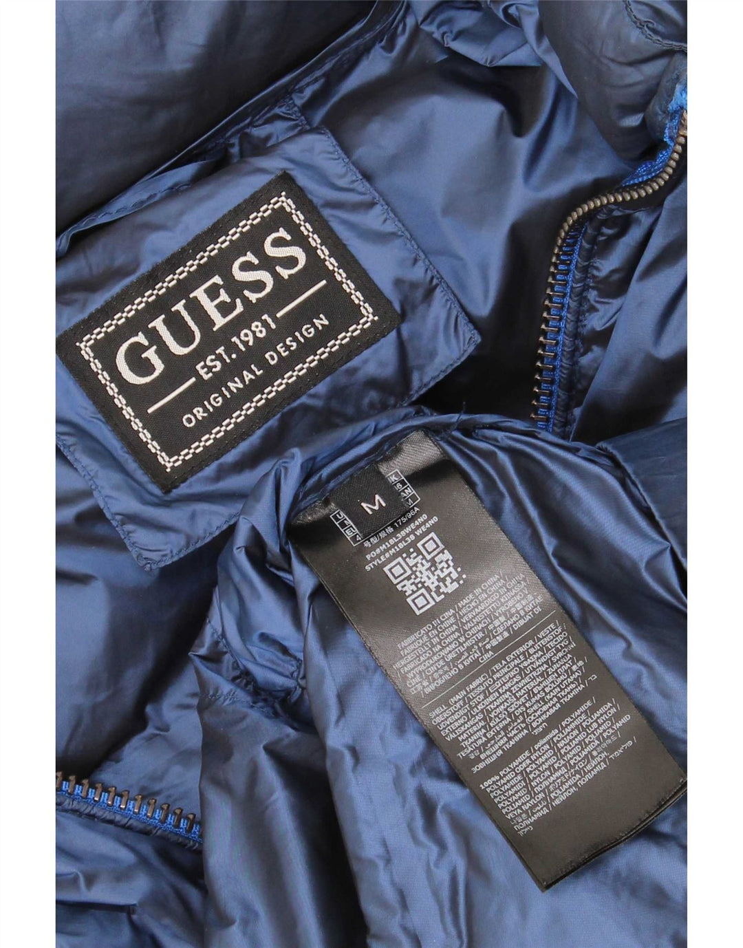 Giacca imbottita da uomo Guess UK 38 media blu navy in poliammide