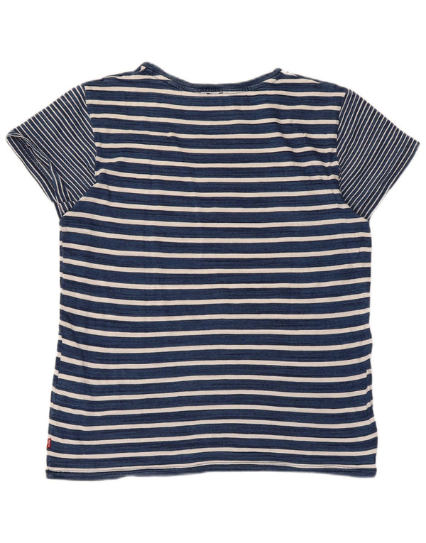 T-shirt da donna Levi's Top UK 14 cotone a righe grandi blu