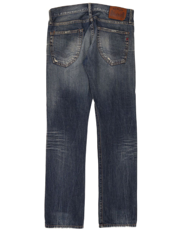 Jeans dritti da uomo Replay W31 L32 in cotone blu