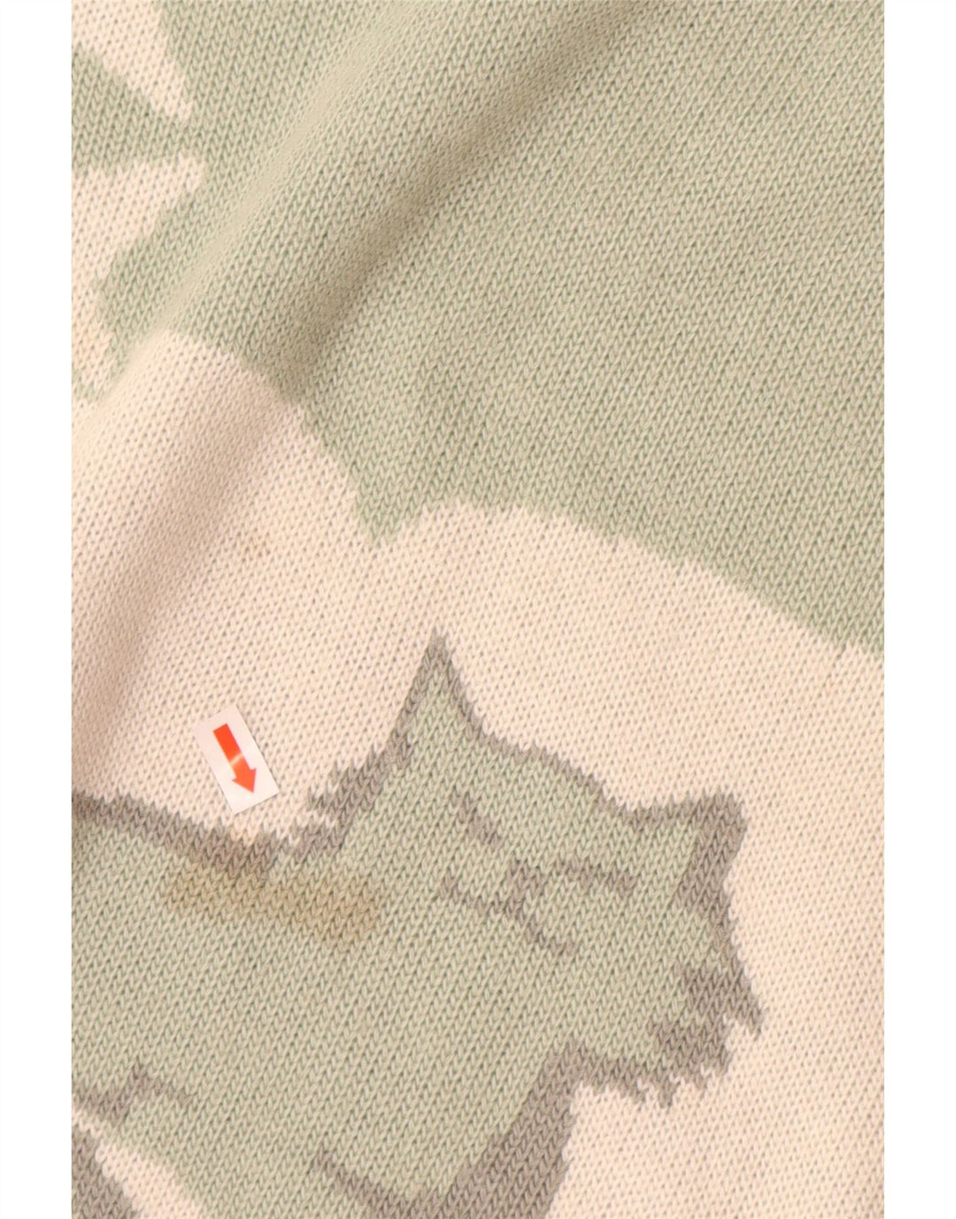 Maglione maglione collo alto da donna VINTAGE UK 16 grande stampa animale verde