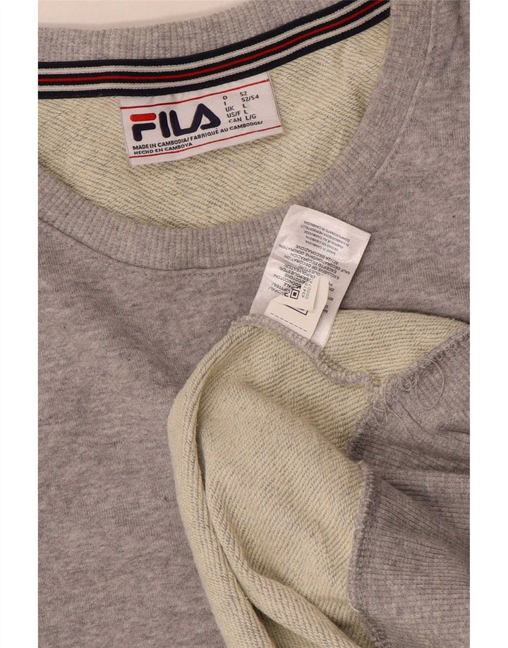 Felpa grafica da uomo Fila Maglione grande poliestere grigio