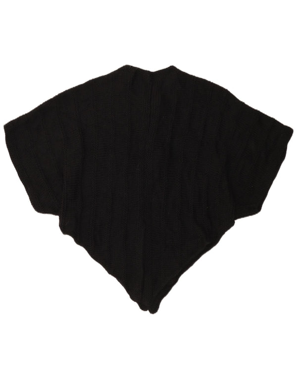Maglione poncho asimmetrico da donna vintage taglia unica nero