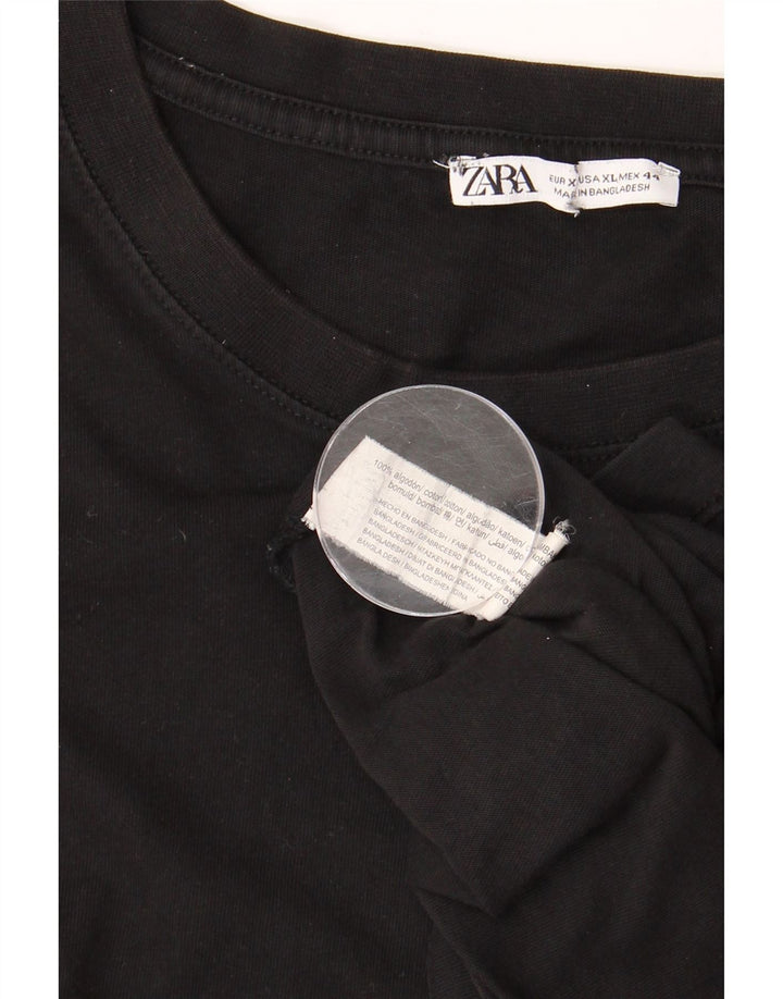 T-shirt da uomo ZARA Top XL in cotone nero