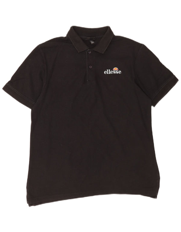 Polo da uomo Ellesse grande in cotone nero