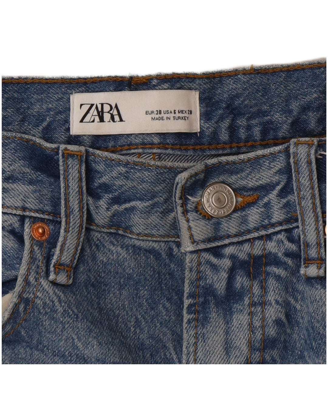 Jeans slim da donna Zara EU 38 Small W28 L28 Cotone blu