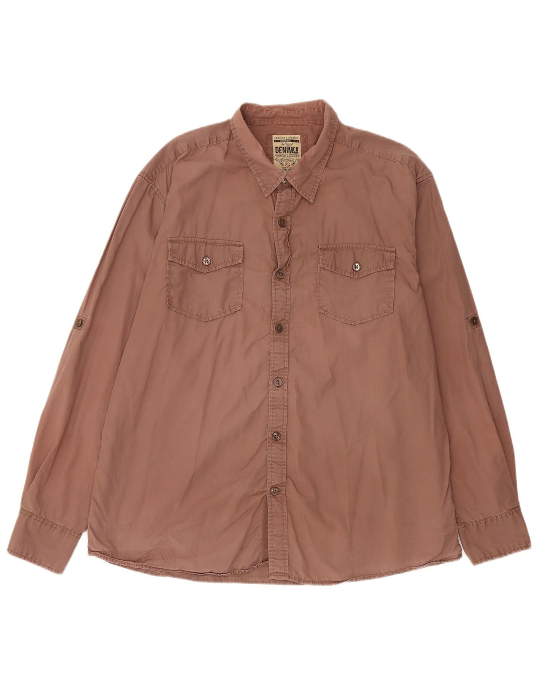 Camicia vintage da uomo XL in cotone marrone
