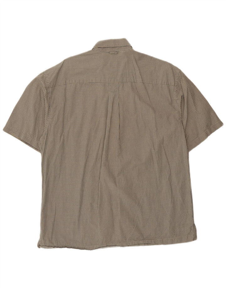 Camicia a maniche corte da uomo Timberland in cotone a quadri beige medio