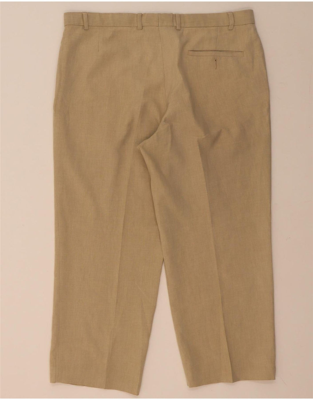 Pantaloni da abito dritti da uomo Marks & Spencer W38 L26 Poliestere beige