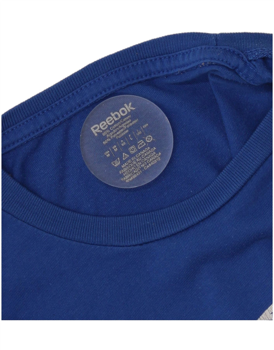 T-shirt grafica da uomo Reebok Top in cotone blu medio