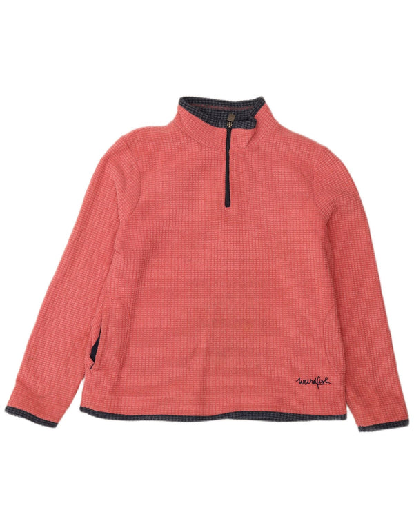 Maglione in pile da donna con collo con zip Weird Fish UK 16 grande poliestere rosa