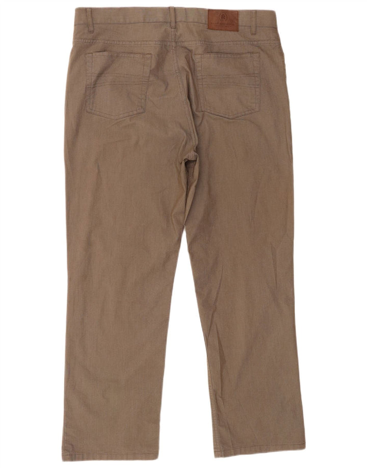 Pantaloni chino da uomo Marks & Spencer Blue Harbour W38 L29 a quadri marroni