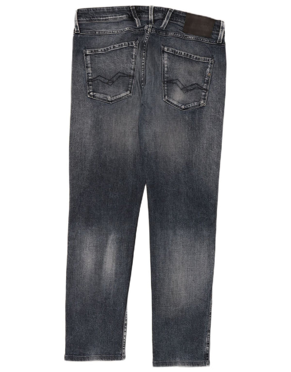 Replay Jeans slim invecchiati Anbass da uomo W34 L30 Blu