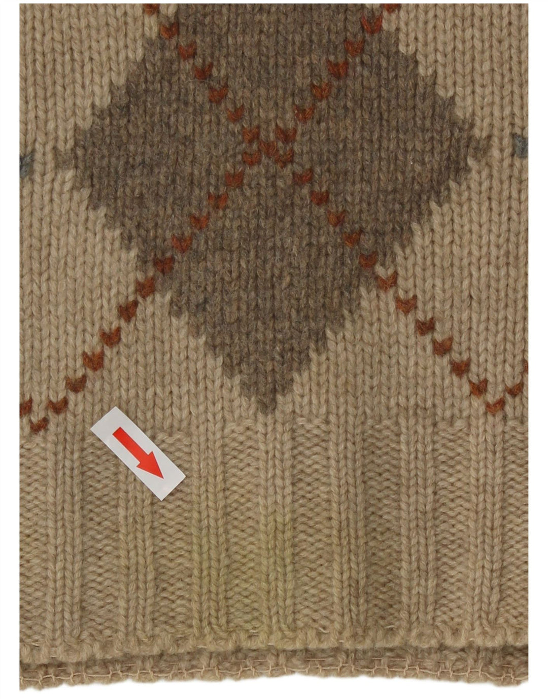 Maglione girocollo da uomo Henry Cottons beige medio a rombi/diamante