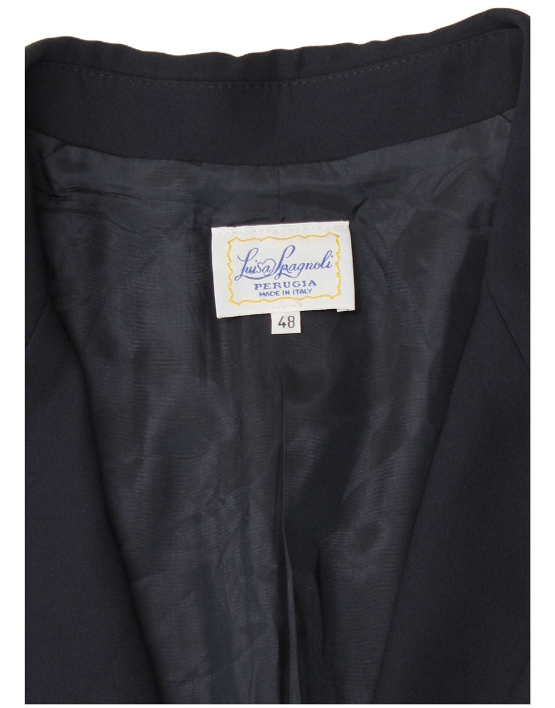 Luisa Spagnoli Giacca Blazer da Donna a 1 Bottone IT 48 XL Acetato Blu Navy