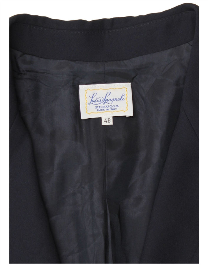 Luisa Spagnoli Giacca Blazer da Donna a 1 Bottone IT 48 XL Acetato Blu Navy