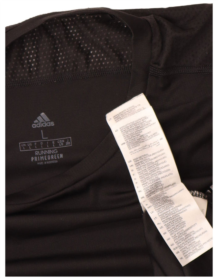 T-shirt da uomo ADIDAS Top grande nera in poliestere