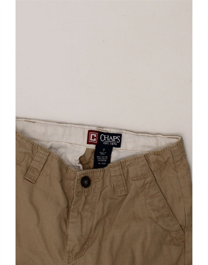 CHAPS Boys Cargo Shorts 6-7 Years W22  Beige Check Cotton Vintage Chaps and Second-Hand Chaps from Messina Hembry 