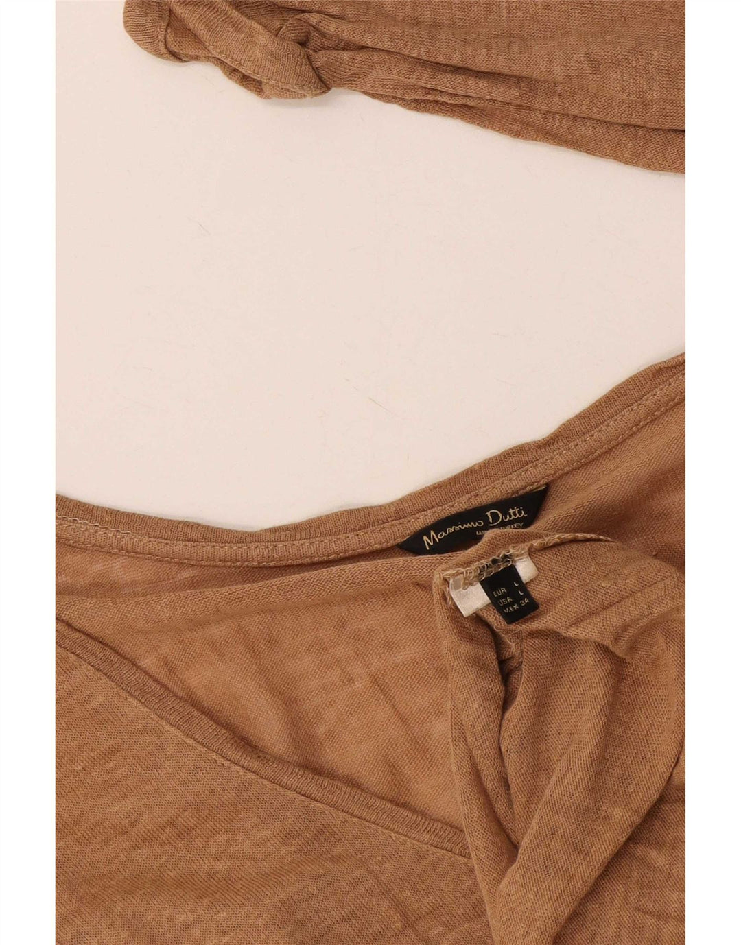 Massimo Dutti Top da donna a maniche lunghe UK 14 Large Marrone screziato