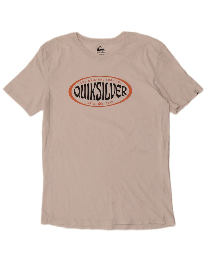 T-shirt grafica da uomo con vestibilità regolare Quiksilver, cotone bianco medio