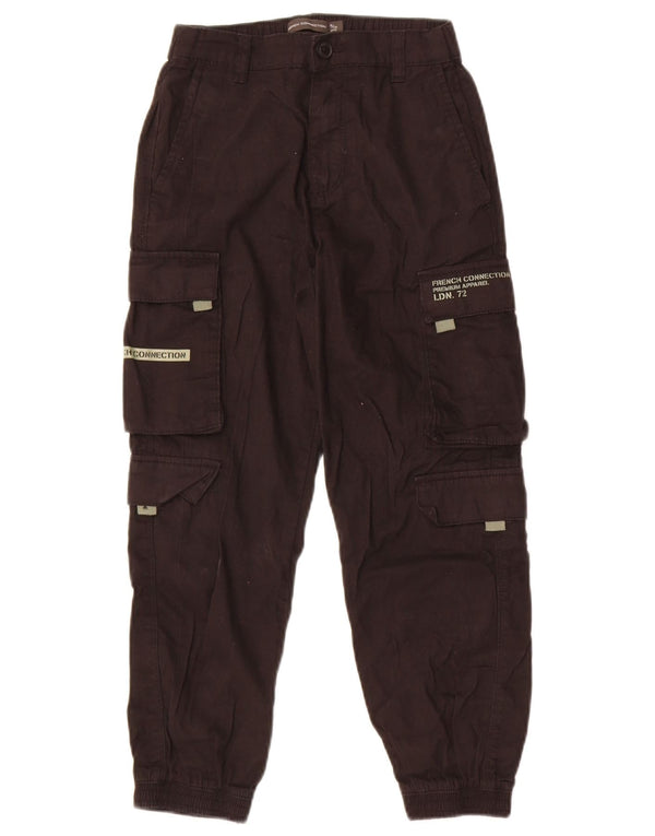 Pantaloni cargo grafici da ragazzo French Connection 9-10 anni W24 L23 neri