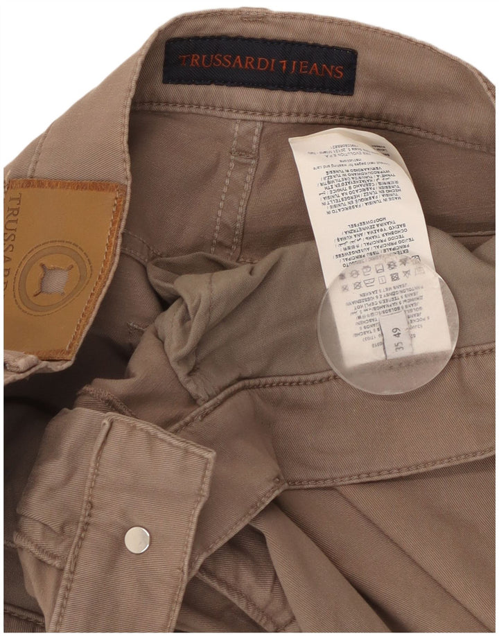 Pantaloni Casual Dritti Uomo Trussardi W35 L33 Poliestere Beige