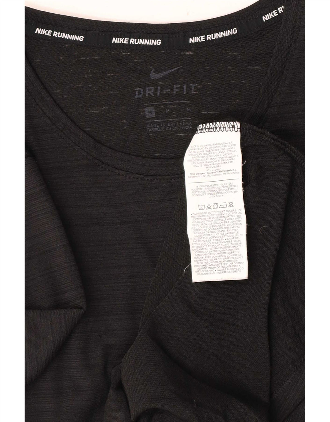 T-shirt Nike da uomo Dri Fit, top in poliestere gessato medio nero