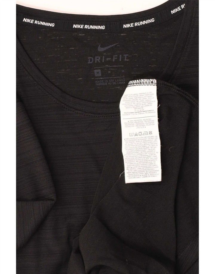 T-shirt Nike da uomo Dri Fit, top in poliestere gessato medio nero